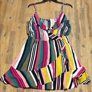 Colorful Striped Sleeveless Dress